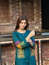 Double Pocket Self Embroidery 2PC