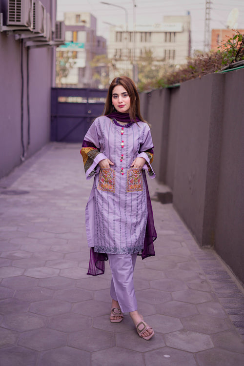 Double Pocket Self Embroidery 2PC